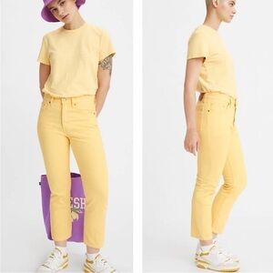Levi’s Fresh 502 original button fly jeans yellow NWT 33x34